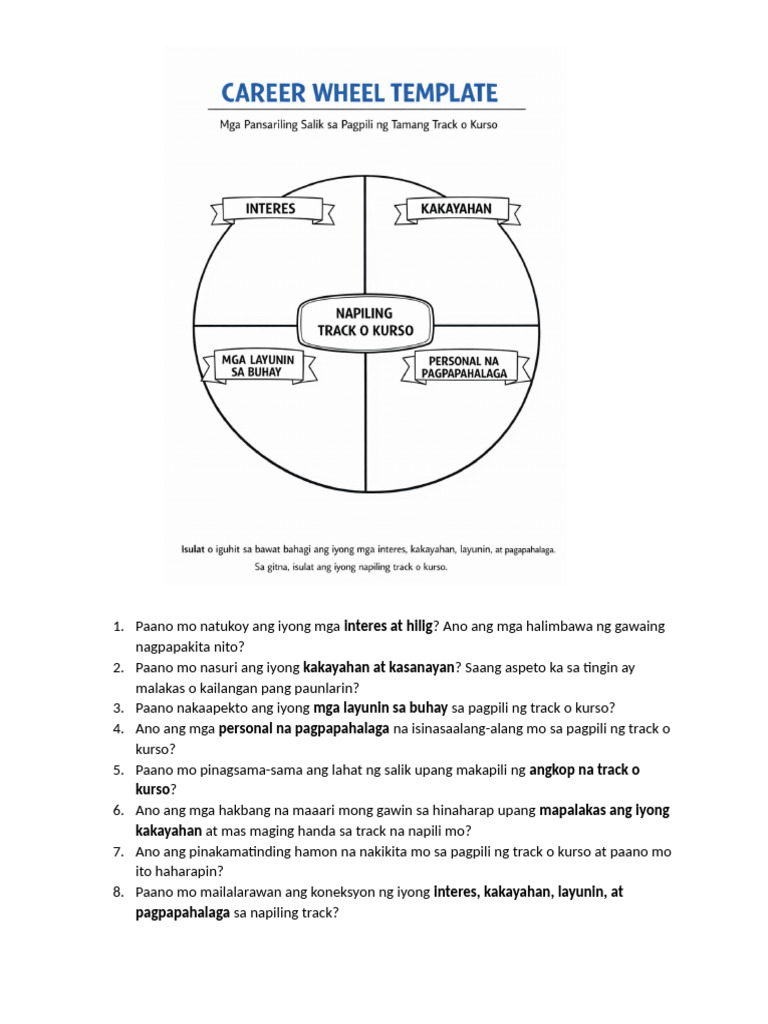 Career Wheel Format | PDF