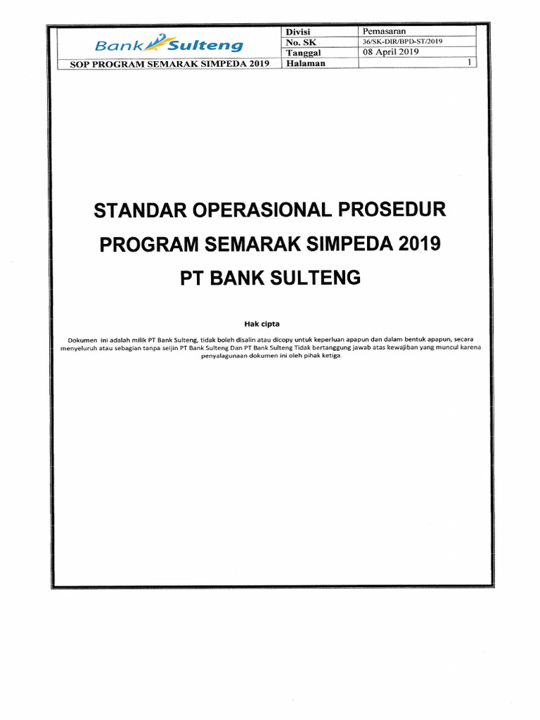 Sop Semarak Simpeda 2019 | PDF