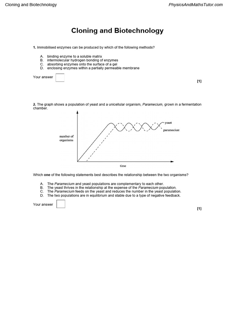 6.2 Cloning and Biotechnology QP | PDF | Bacteria | Cloning