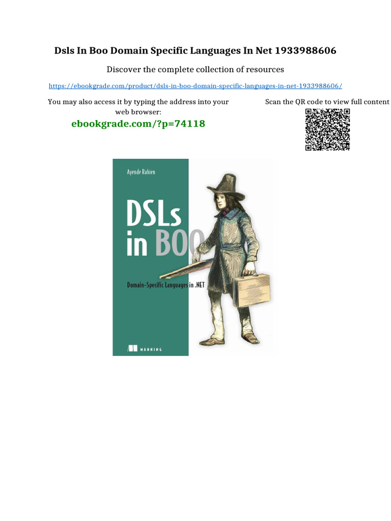 DSLs in Boo Domain Specific Languages in NET 1933988606 PDF Available ...