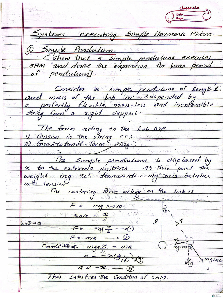 Simple Pendulum - Executing Simple Harmo | PDF