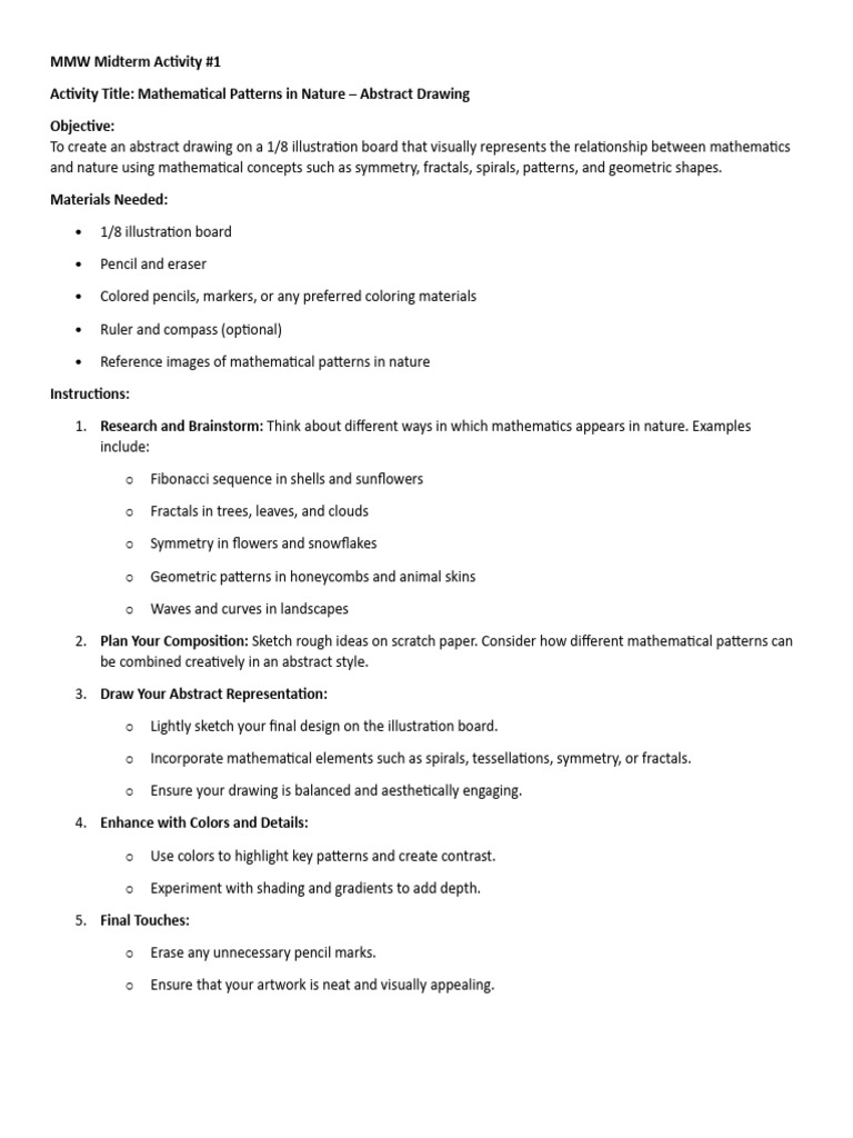 MMW Midterm Activity#1 | PDF | Pattern | Drawing