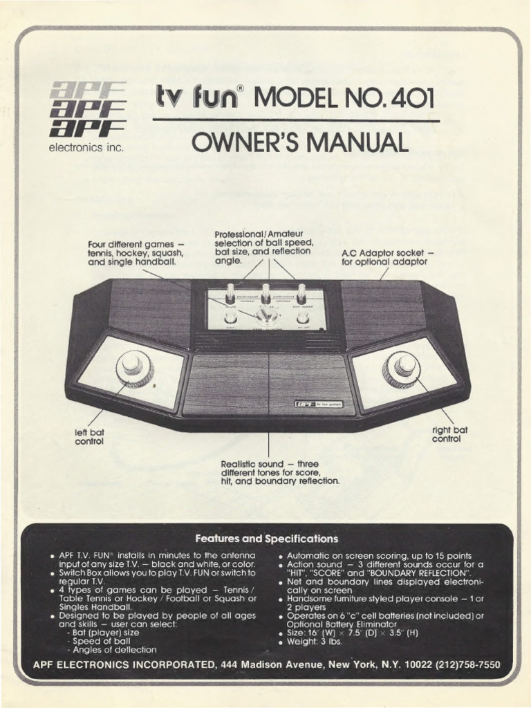 APF TV Fun Model 401 Text | PDF
