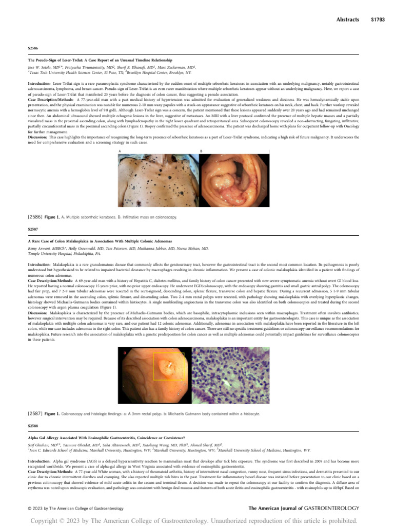 s2586 The Pseudo Sign of Leser TR Lat A Case.3633 | PDF | Colonoscopy ...