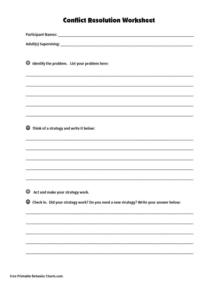 Conflict Resolution Worksheet 2 | PDF