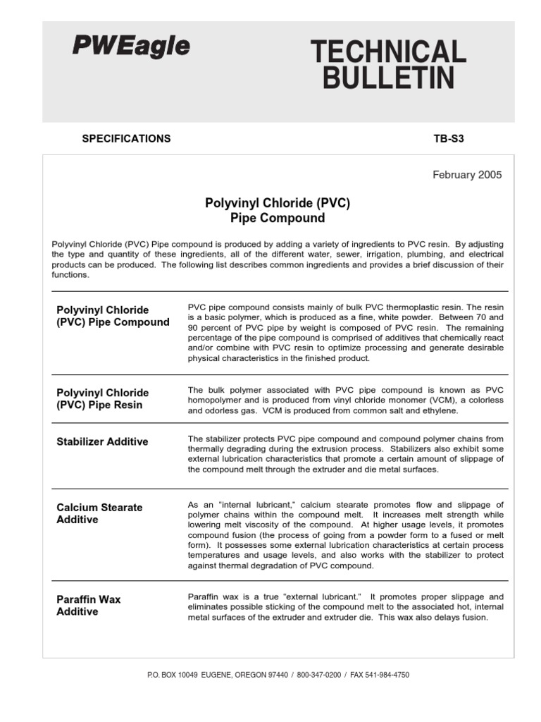 Polyvinyl Chloride Pipe Composition | PDF | Polyvinyl Chloride | Polymers