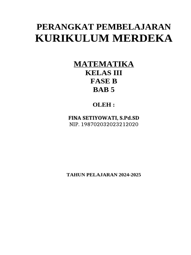 MATEMATIKA KELAS 3 BAB 5 | PDF