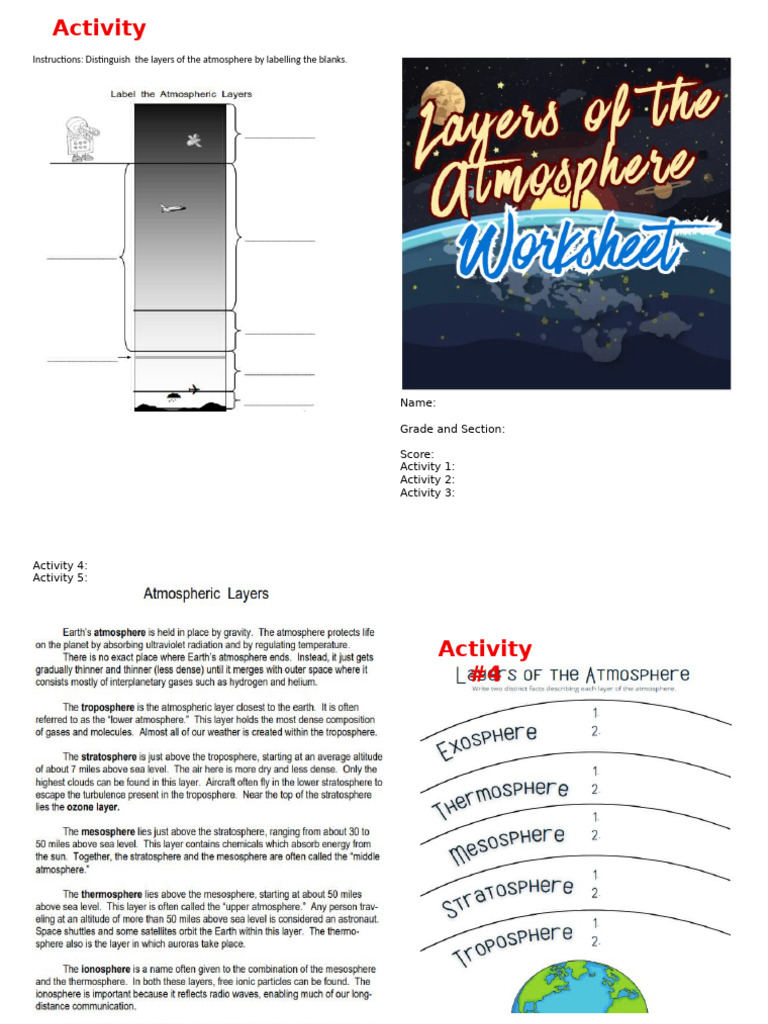 Layers of the Atmosphere | PDF