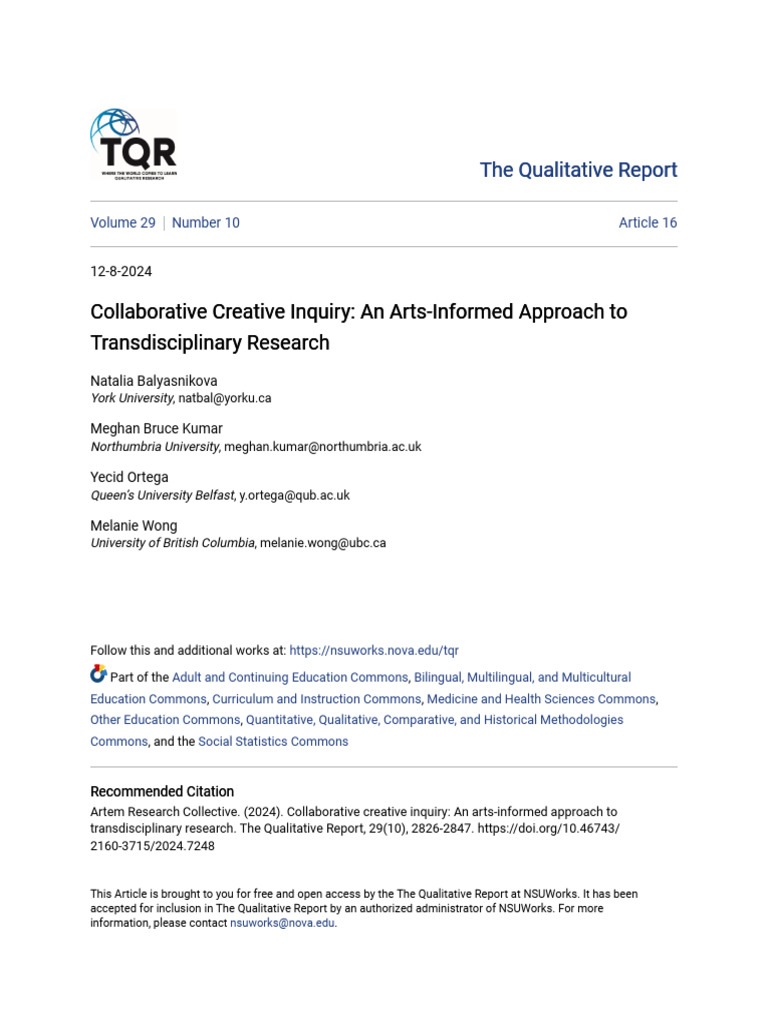 Collaborative Creative Inquiry | PDF | Methodology | Inquiry