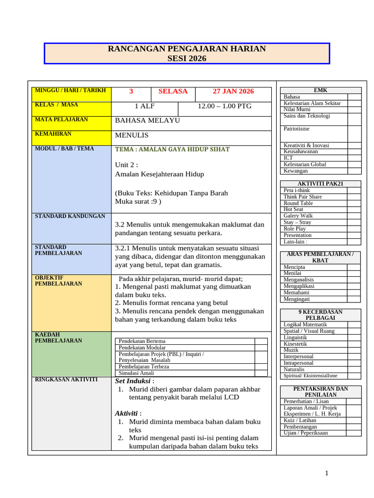 Contoh RPH | PDF