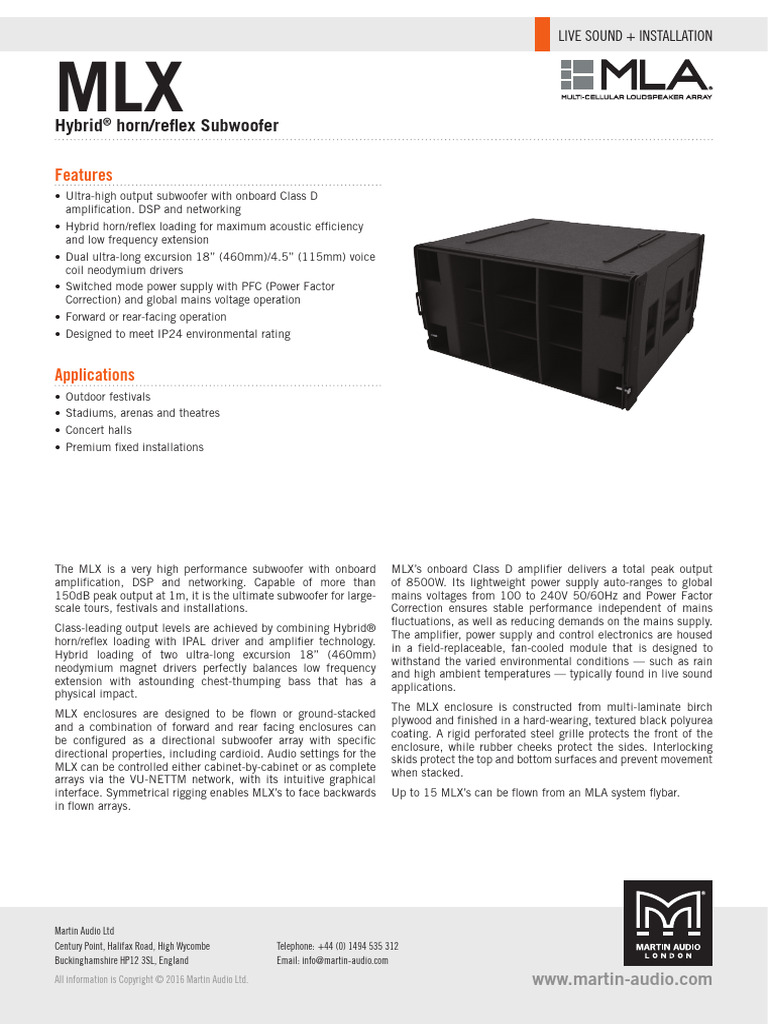 MLX Data Sheet | PDF | Amplifier | Power Supply