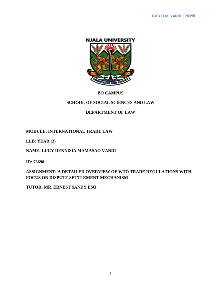 International Trade Assignment | PDF | World Trade Organization | Most ...