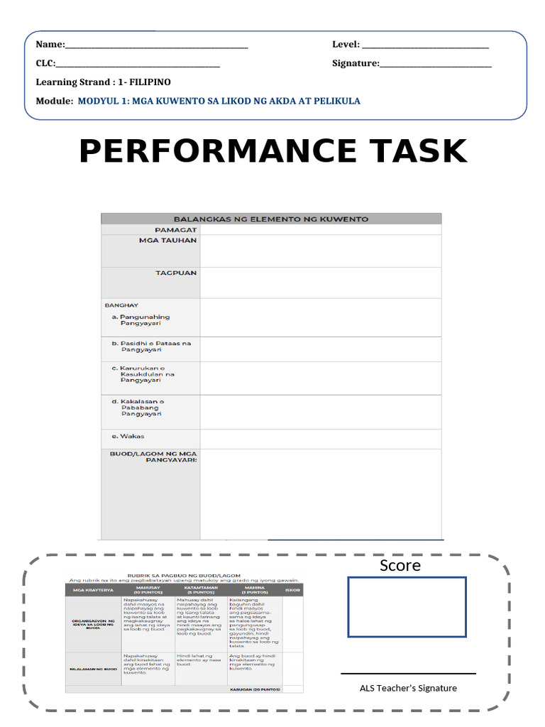 Performance Task Complete With Reflection | PDF | Linguistics