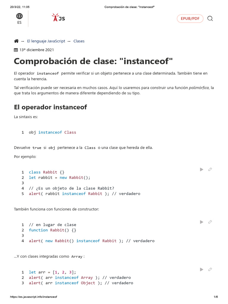 Comprobación de Clase Instanceof | PDF | Herencia (Programación ...