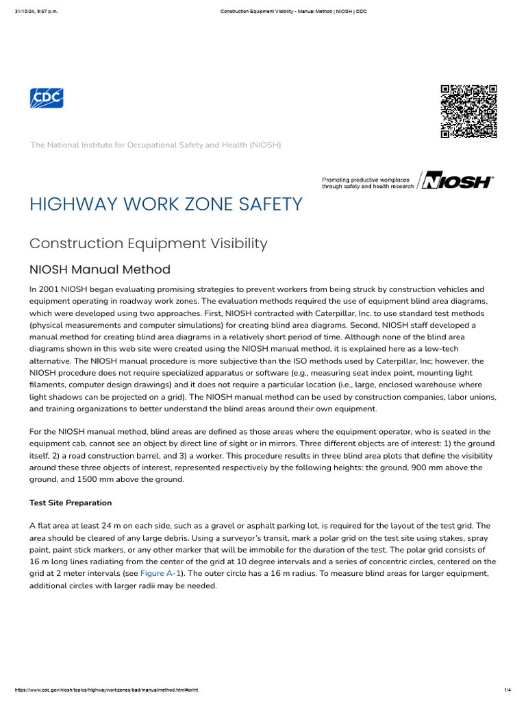 Construction Equipment Visibility - Manual Method - NIOSH - CDC | PDF ...