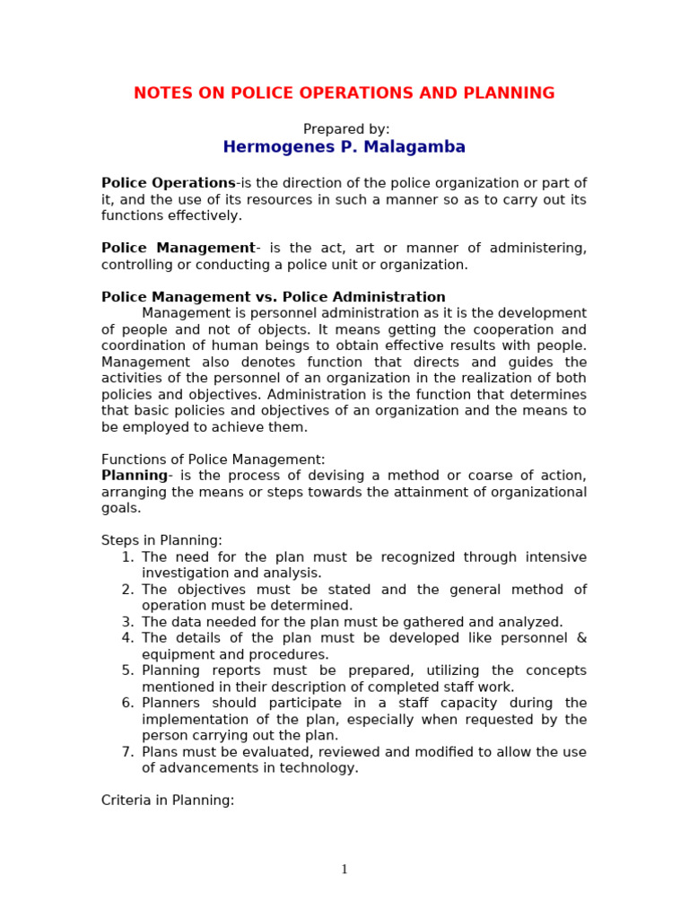 Lea-Police Operations and Planning | PDF | Search Warrant | Arrest