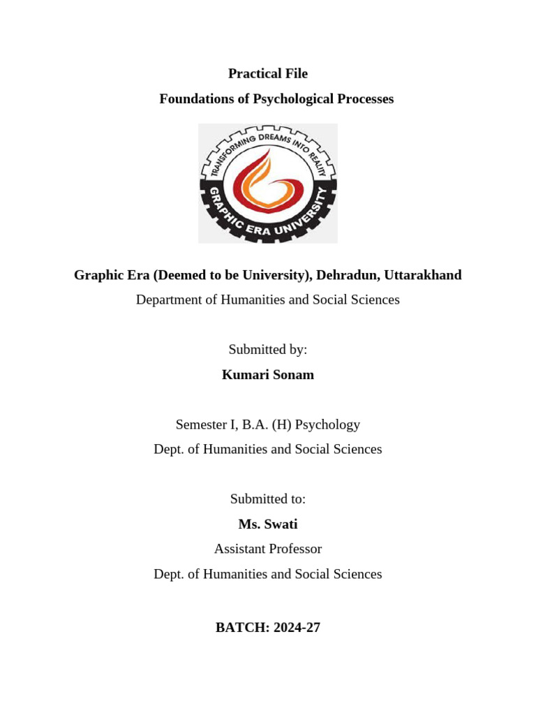 Cover Page of Practical File | PDF