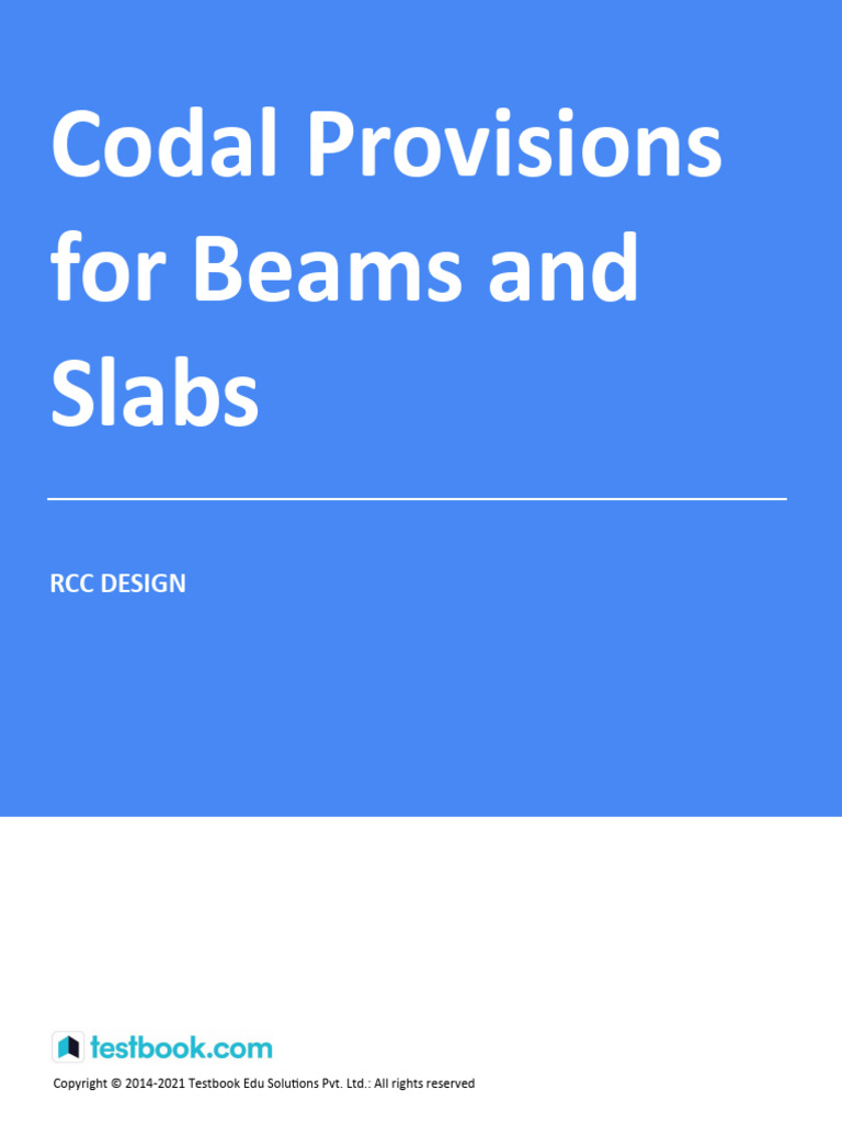 Codal Provisions For Beams and Slab - Study Notes | PDF