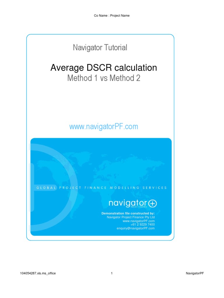 Average DSCR Calculation Methods | PDF | Liability (Financial ...