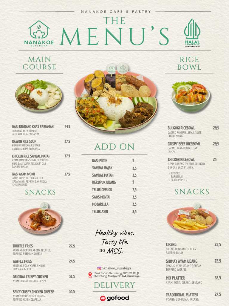 Menu Nanakoe | PDF | Coffee | Drink