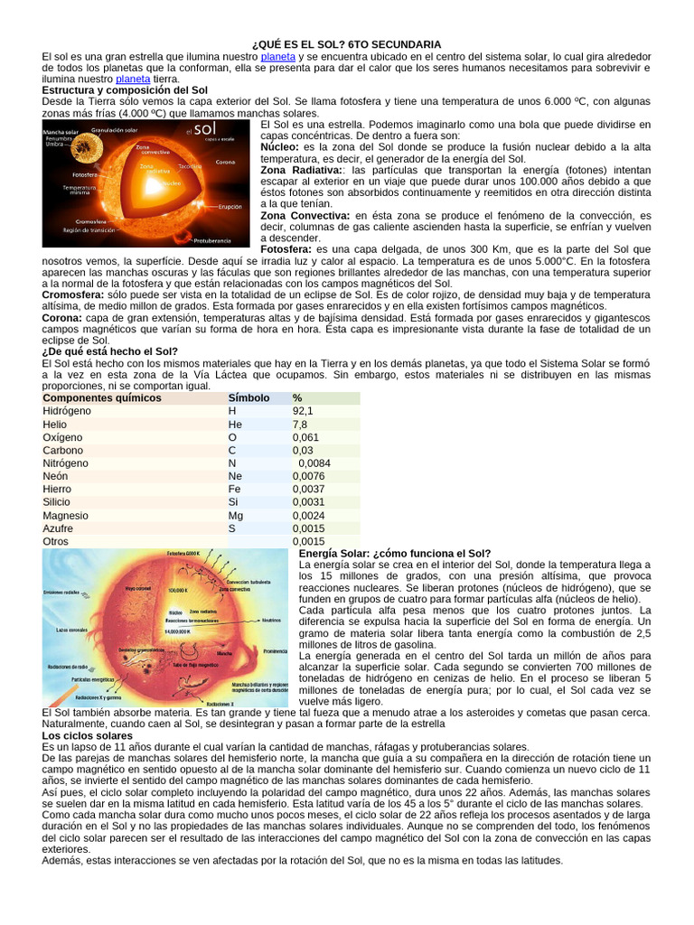 Qué Es El Sol | PDF | Dom | Luz de sol