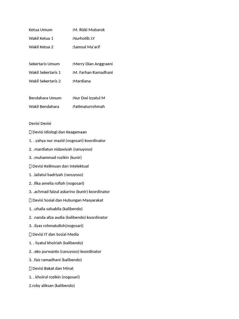 Struktur Fosma 2026 | PDF