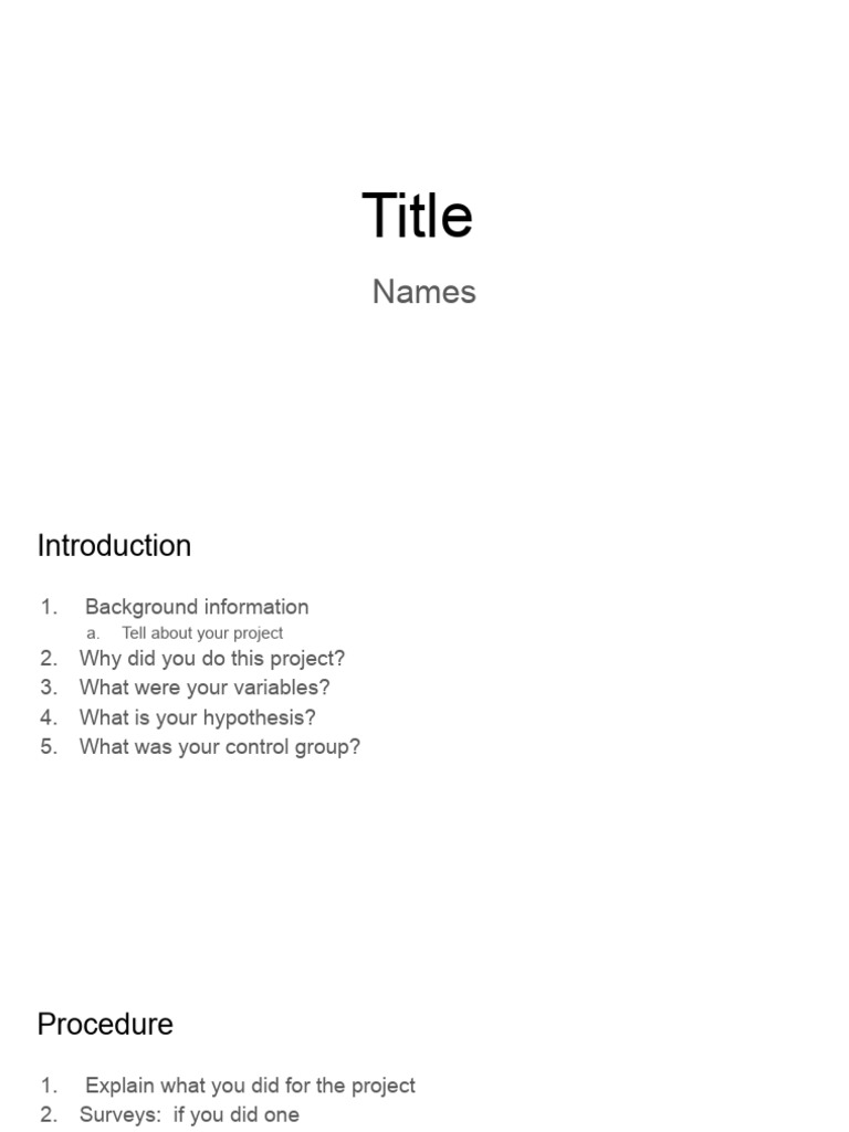 Outline For The Powerpoint Presentation | PDF