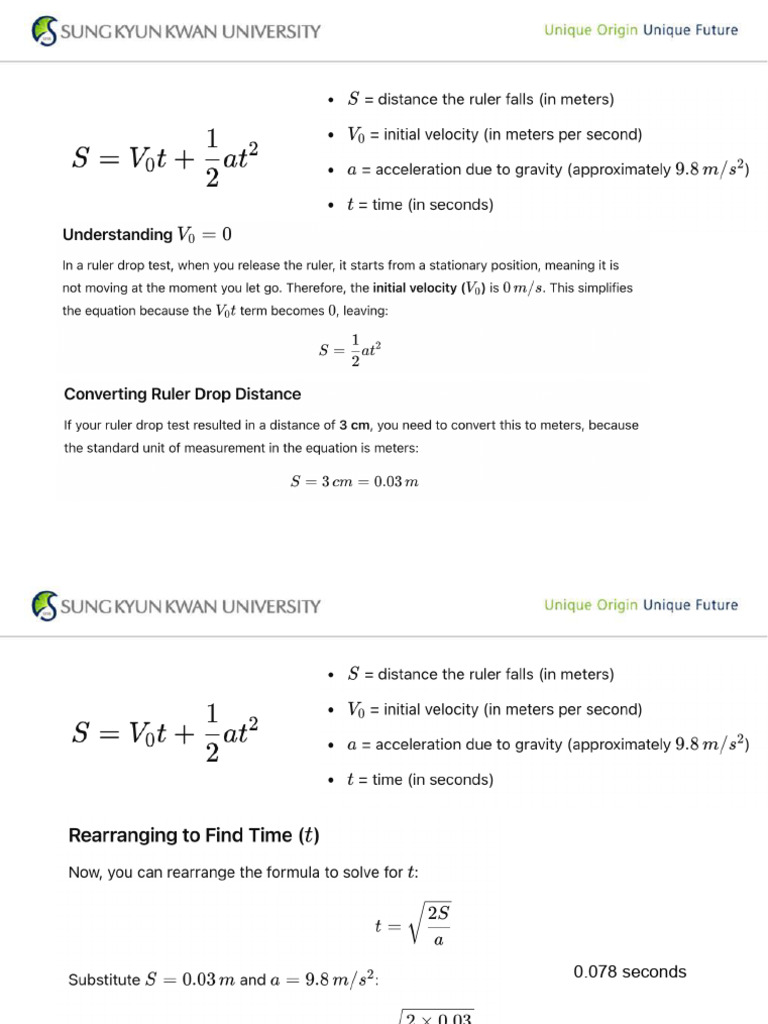 Ruler Drop Test | PDF