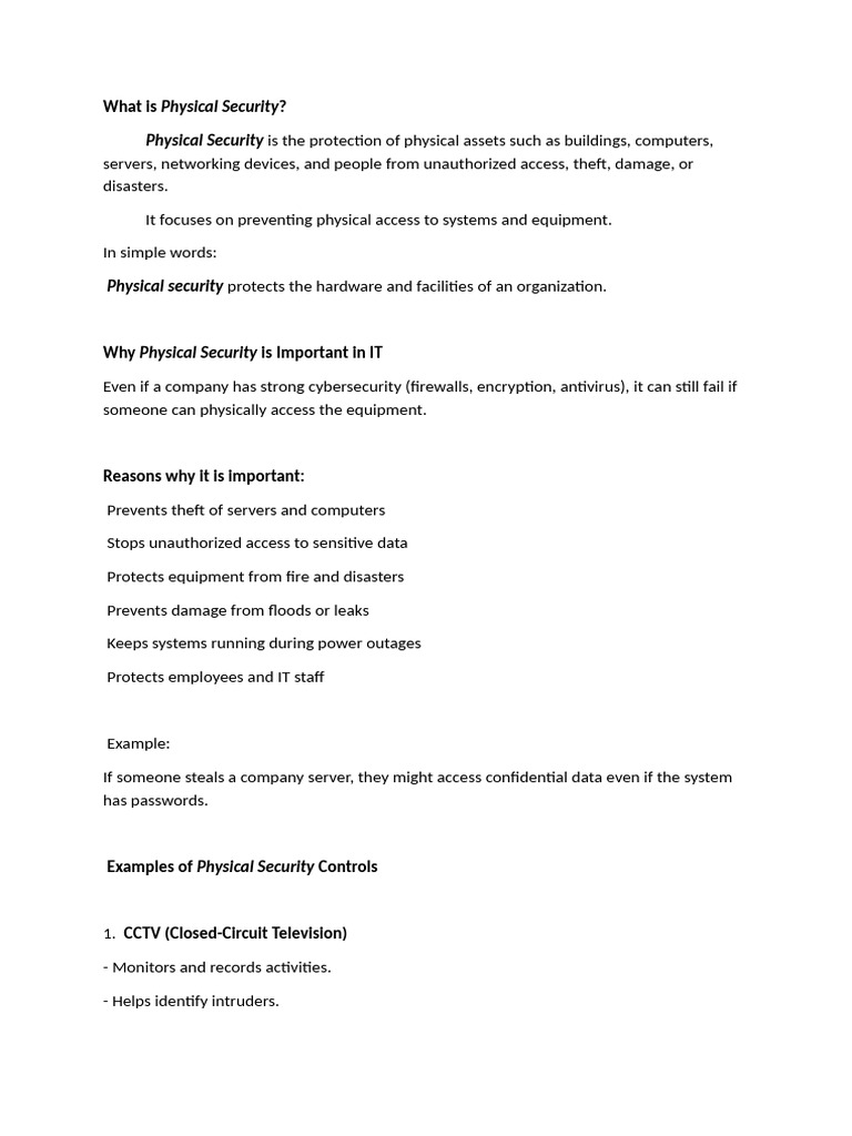What Is Physical Security | PDF | Physical Security | Security