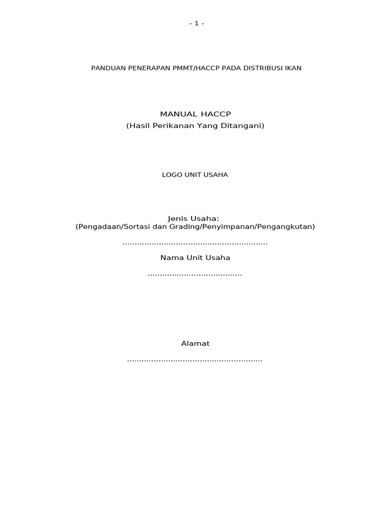 Panduan CDIB Dengan Mengembangkan HACCP | PDF
