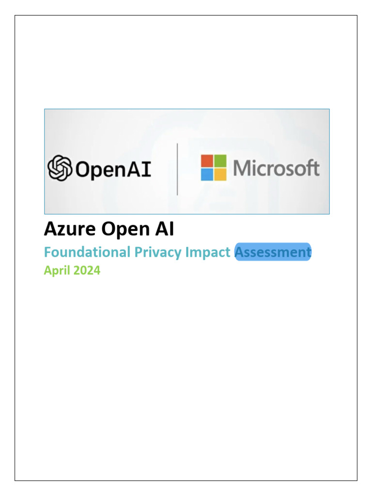 Azure - OpenAI Foundational Privacy Impact Assessment (2024) | PDF ...