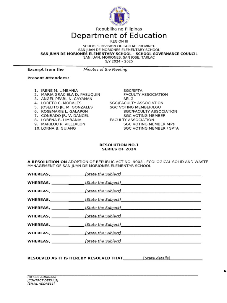 (SGC) Resolution Template | PDF | Tobacco Smoking | Addiction