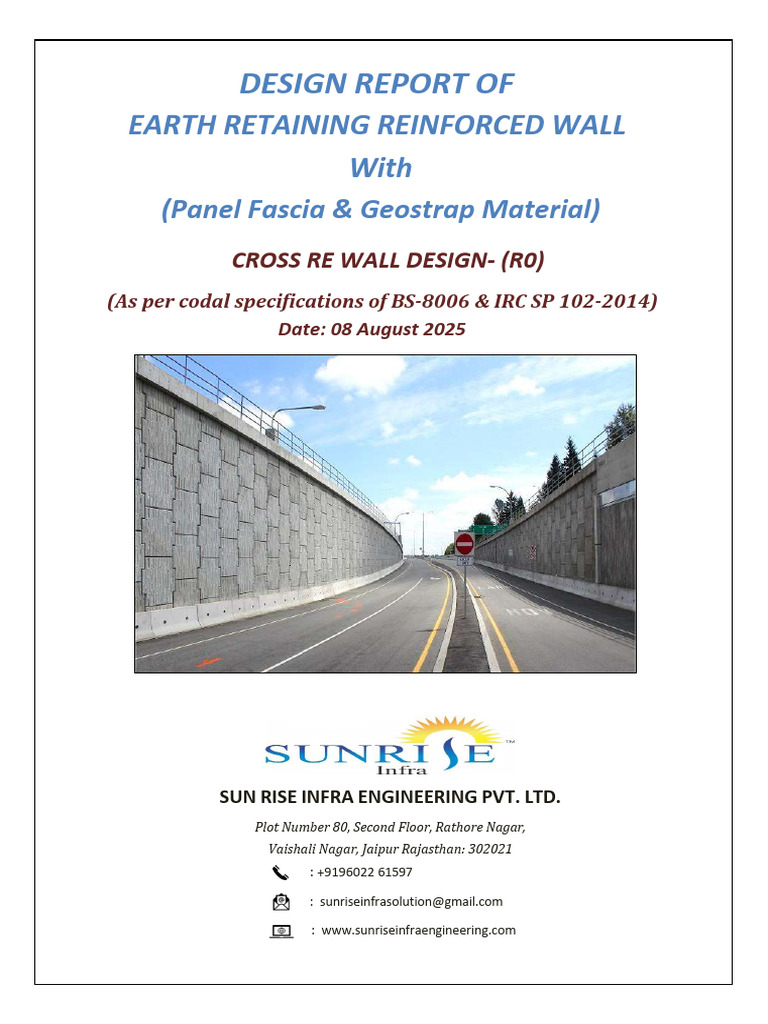 RE Wall Design Report Geostrap-Jamsedpur Project | PDF | Mechanical ...