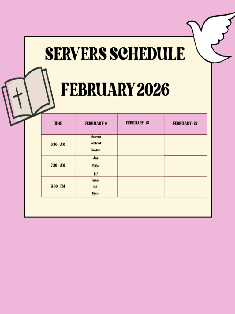 Servers-Schedule 20260207 202952 0000 | PDF