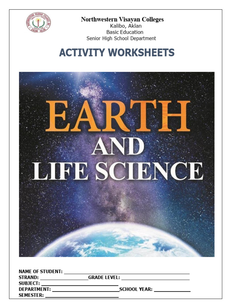 Activity Worksheets Earth and Life Science | PDF | Geology | Fossil