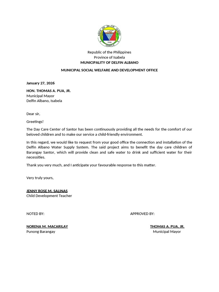 Letter For Mayor | PDF