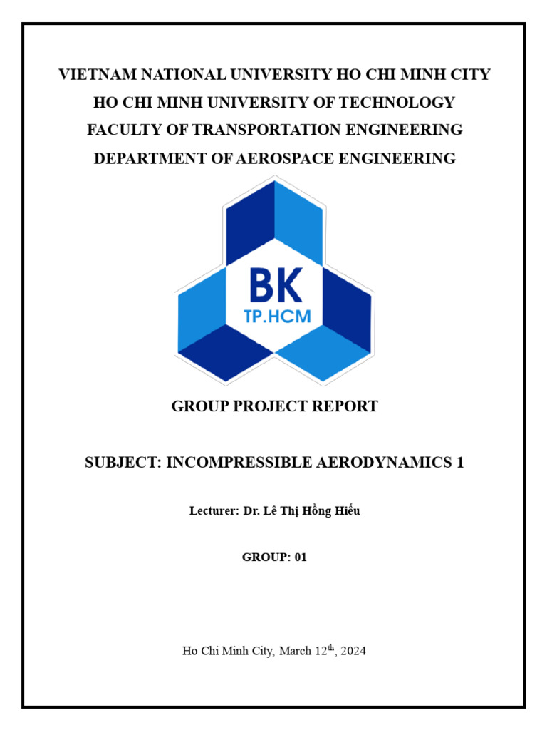 TR2011 - Group Project - Group 1 | PDF | Airfoil | Lift (Force)