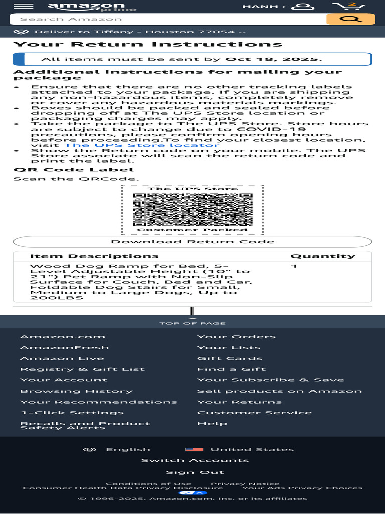 Online Return Center | PDF