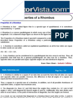 Properties of A Rhombus