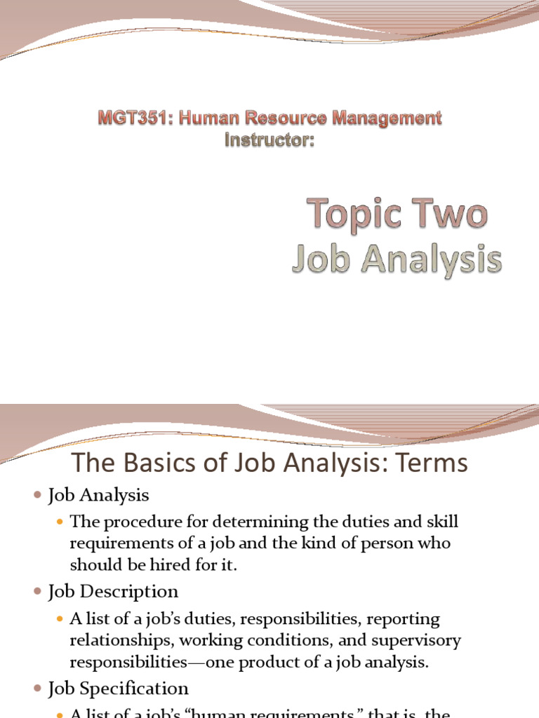 Topic 2 Job Analysis-1 | PDF | Information | Industrial Organization