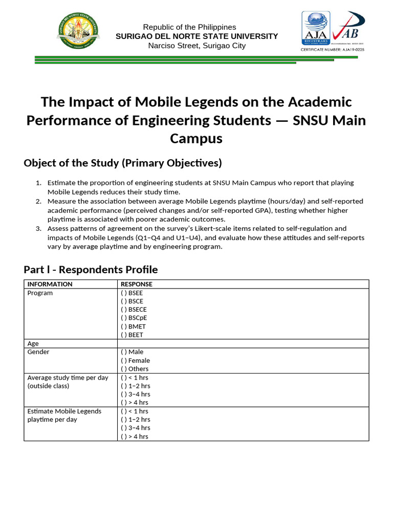 Survey Questionnaire Final | PDF | Likert Scale | Evaluation Methods