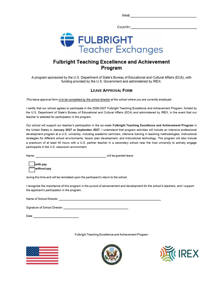 TEA Leave Approval Form 4 | PDF