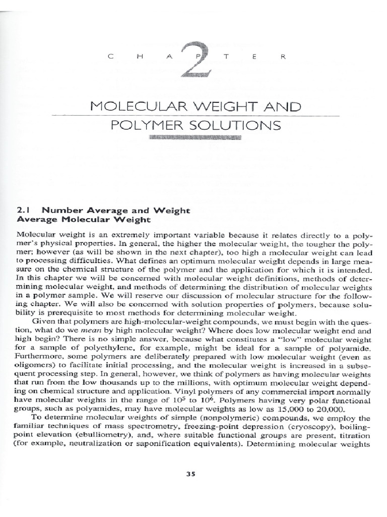 Polymer Chemistry Week 2 | PDF