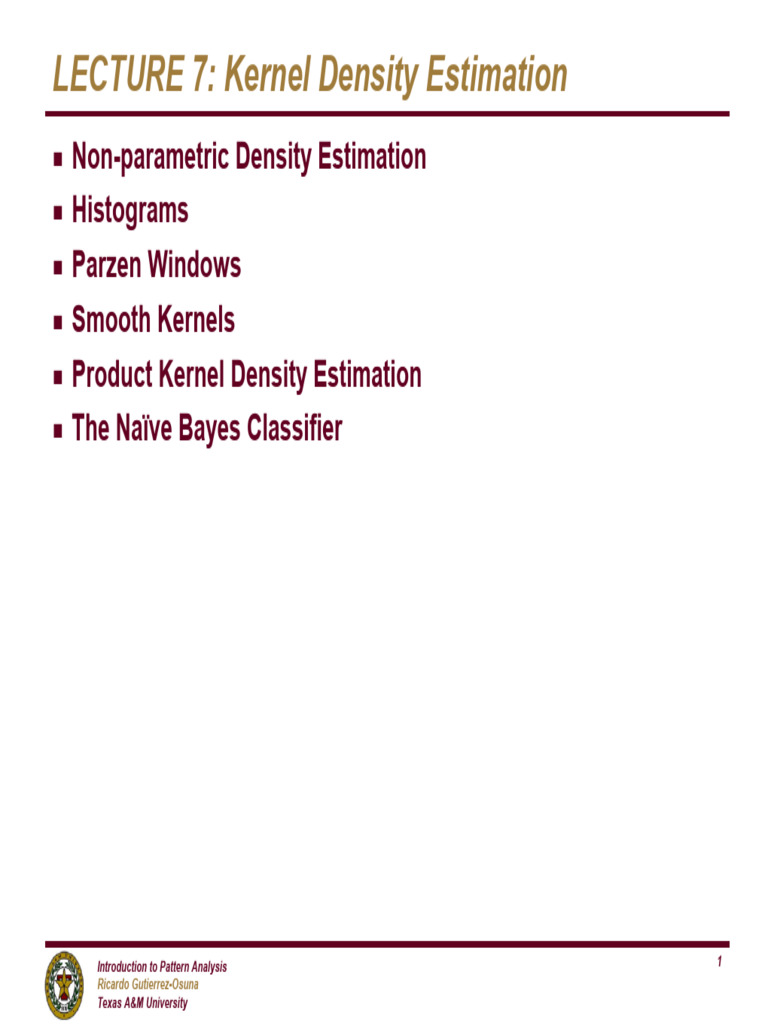 6 Kernel | PDF | Statistical Theory | Statistical Analysis
