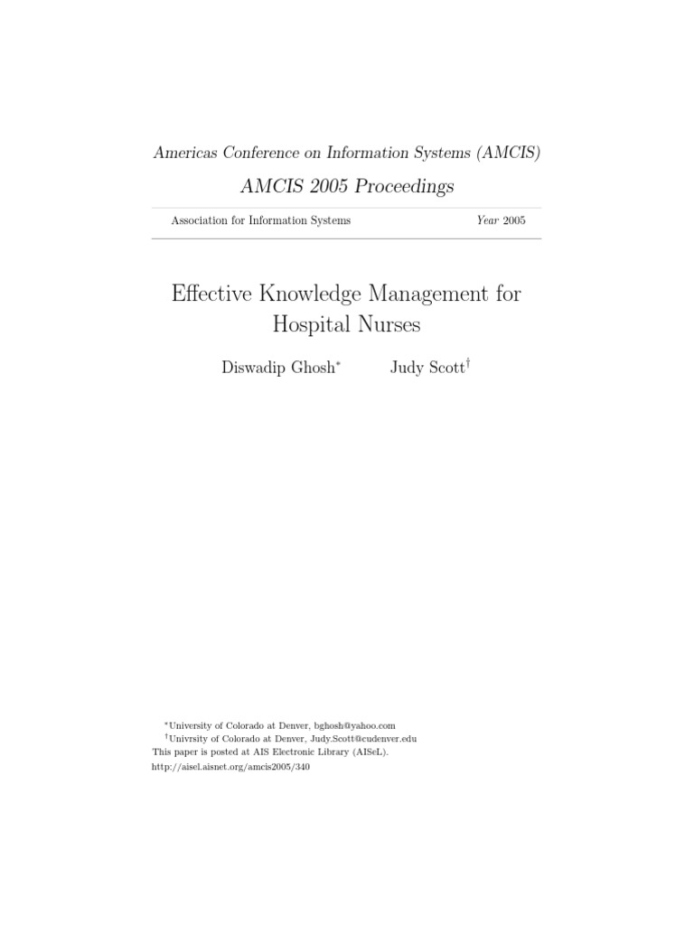 Knowledge Management For Nurses | PDF | Knowledge Management | Nursing
