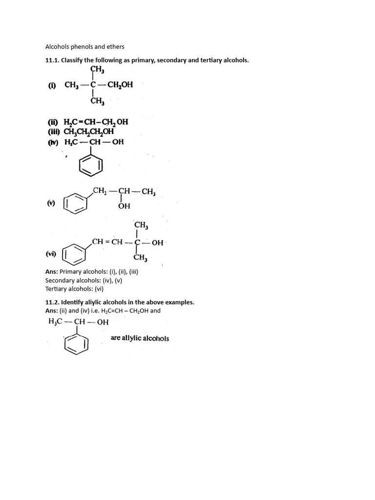 Alcohols Phenols and Ethers Q&A | PDF | Ether | Chemical Reactions