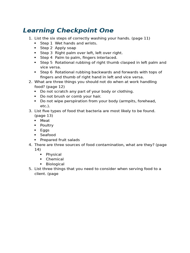 Learning Checkpoint One | PDF