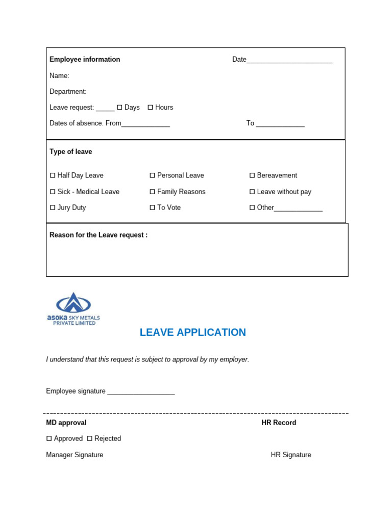 Leave Request Form | PDF