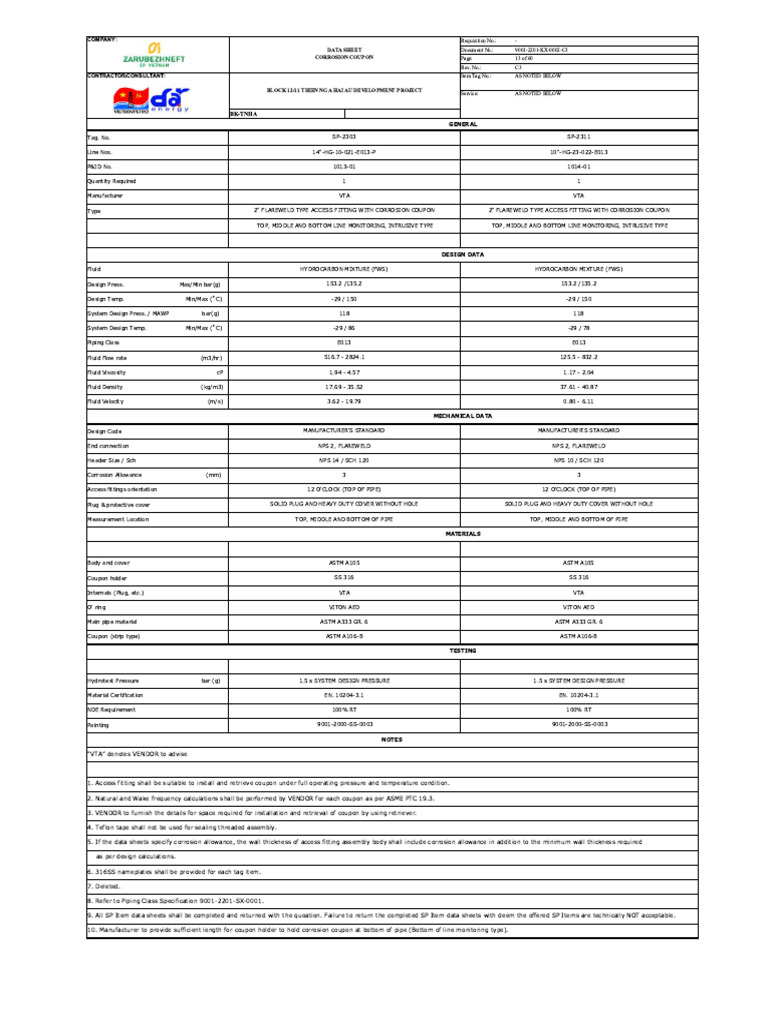 3031 - Final Datasheet - Corrosion Probe & Coupon | PDF