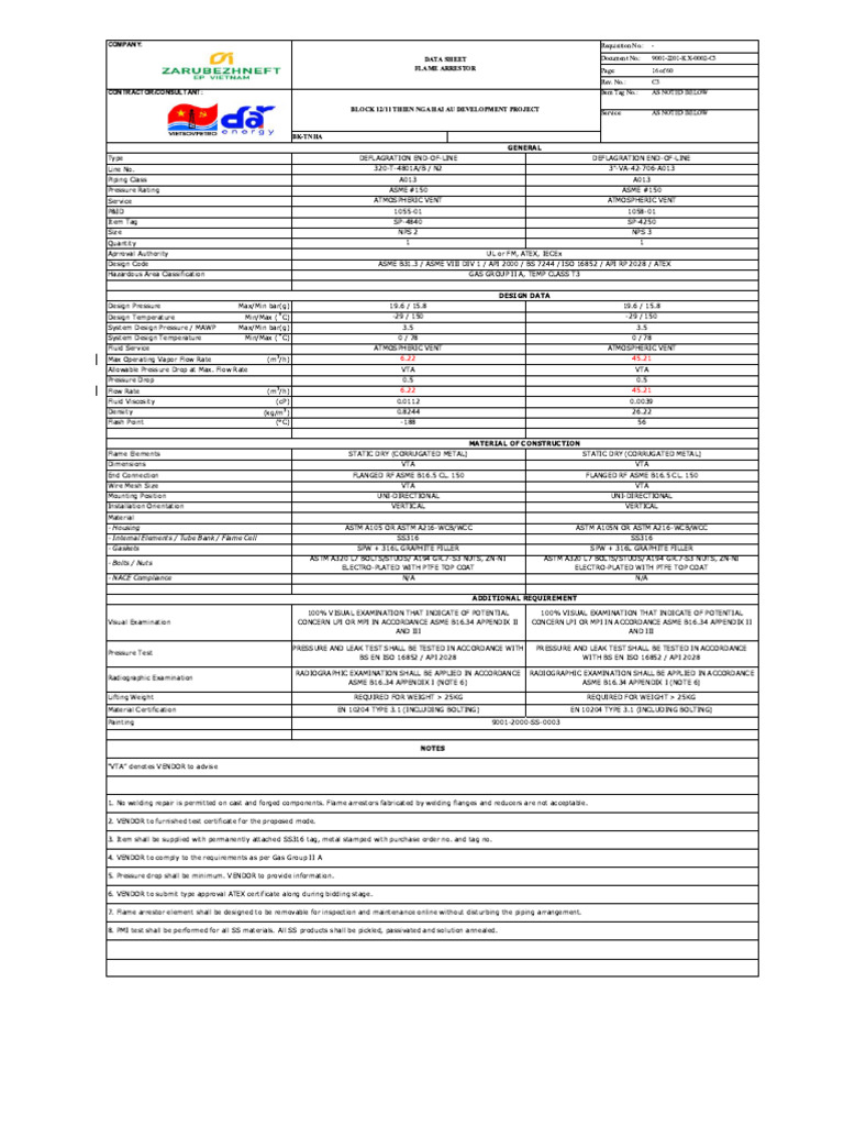 3031 - Final Datasheet - Flame Arrestor | PDF